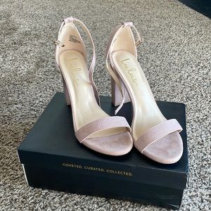 Lulu’s Pink Suede Heels Size 8